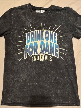 Dutch Bros Employee Black Acid-Wash Tee with Blue and White Graphic
